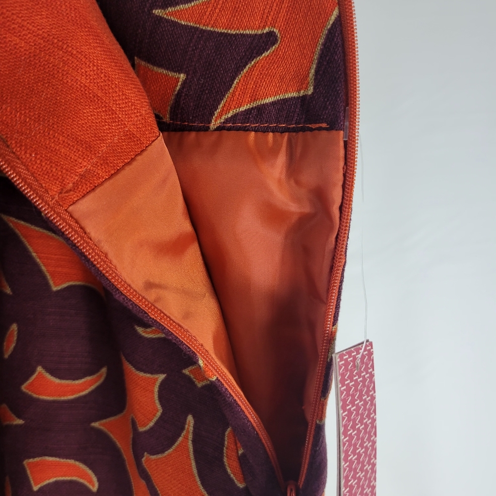 NWT Merona Orange Black Scroll Print Mini Skirt Size 16 Fun Eye Catching - Picture 4 of 8